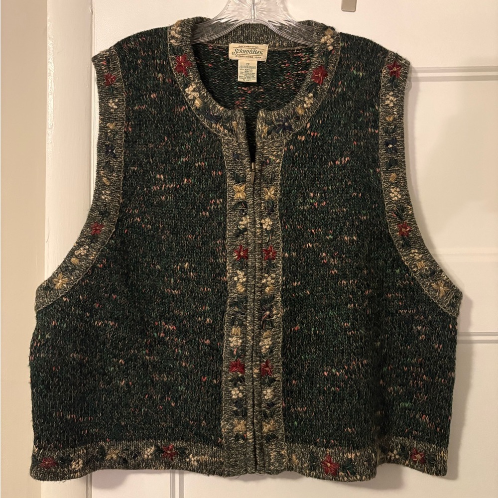 St. John's Bay Floral Wool Blend Sweater Vest